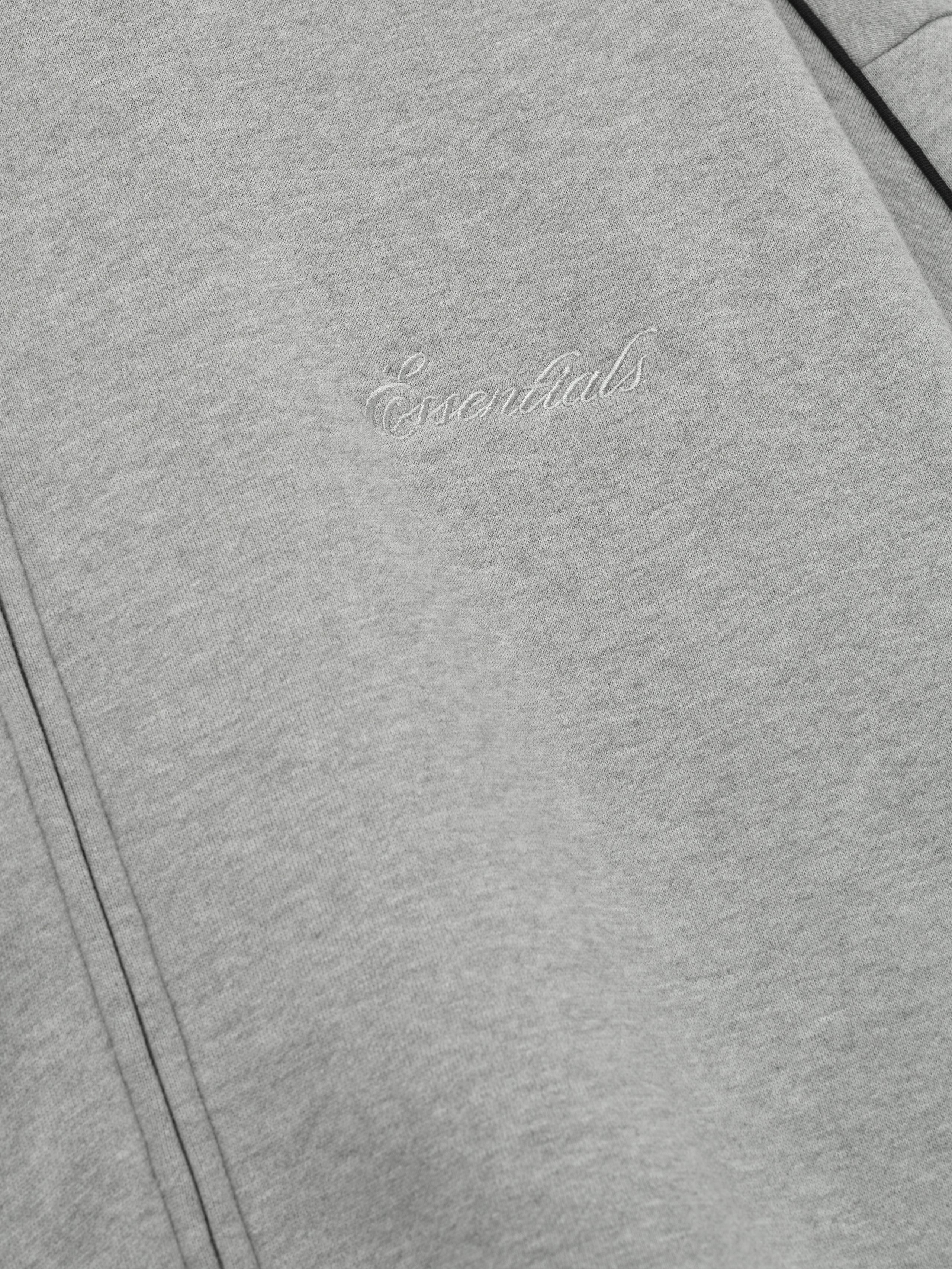 Essentials Modern Track Jacket With Piping Concrete Heather/Black