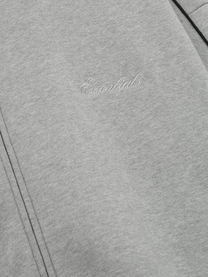 Essentials Modern Track Jacket With Piping Concrete Heather/Black