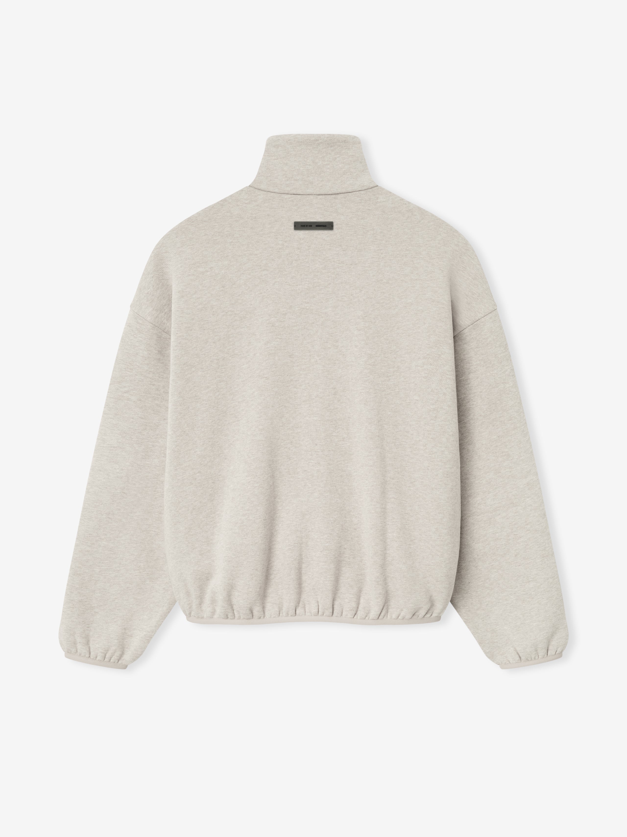 Essentials Modern Fleece Track Jacket With Piping Heather Stone/Cloud White