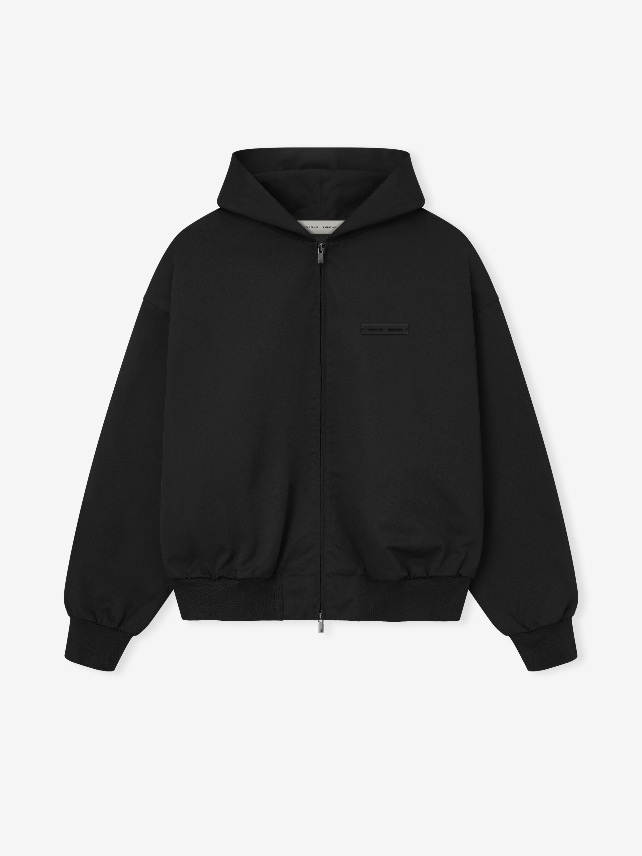 Essentials Twill Hooded Bomber Jet Black