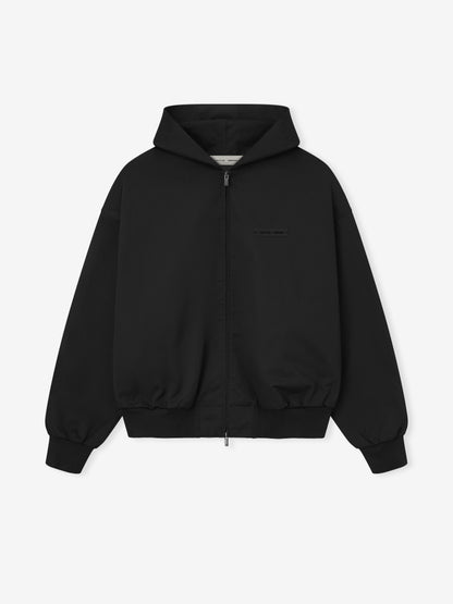 Essentials Twill Hooded Bomber Jet Black
