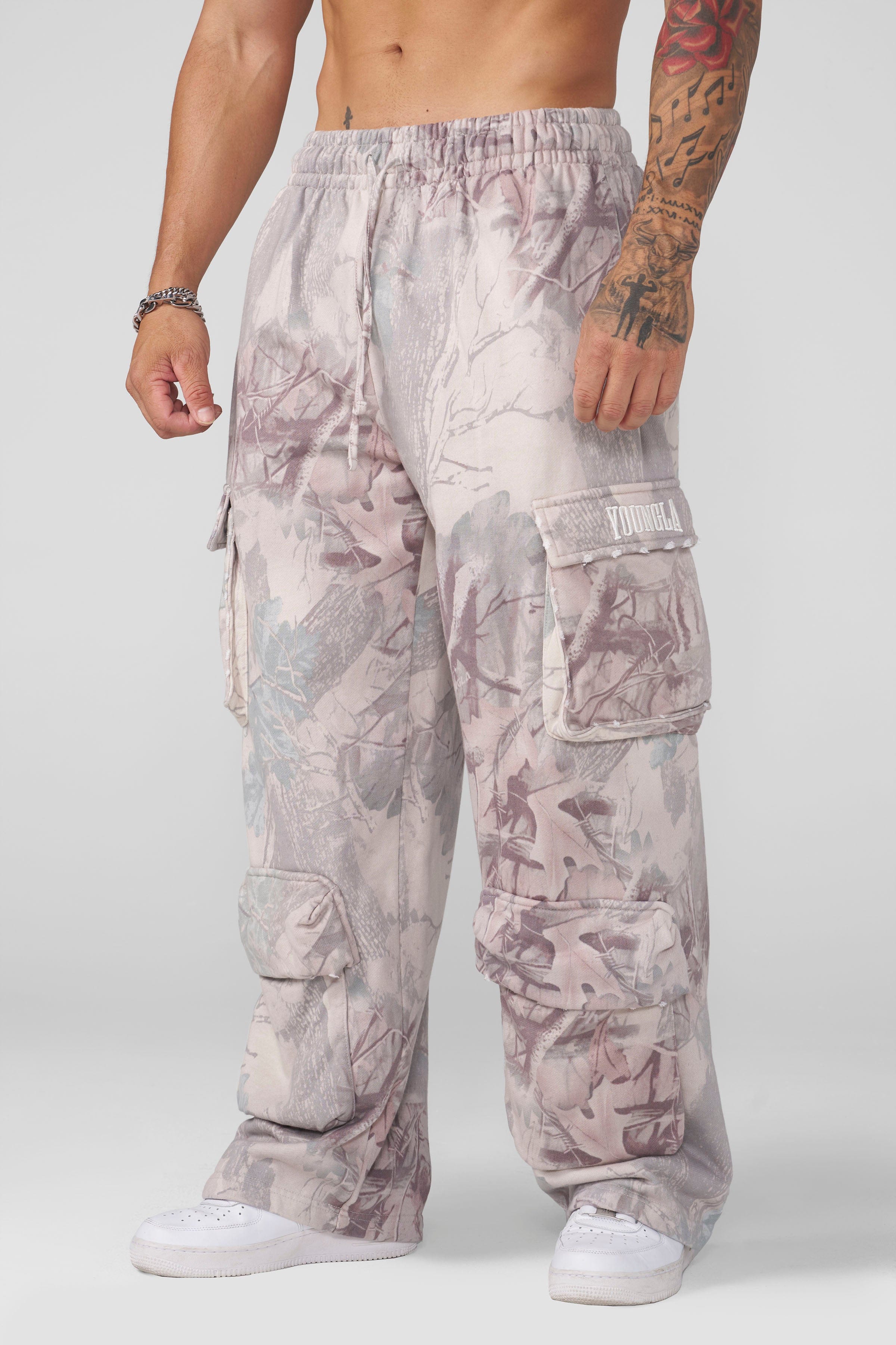 YoungLA 2033 - Heritage Camo Cargo Sweats Desert Tan Tree Camo