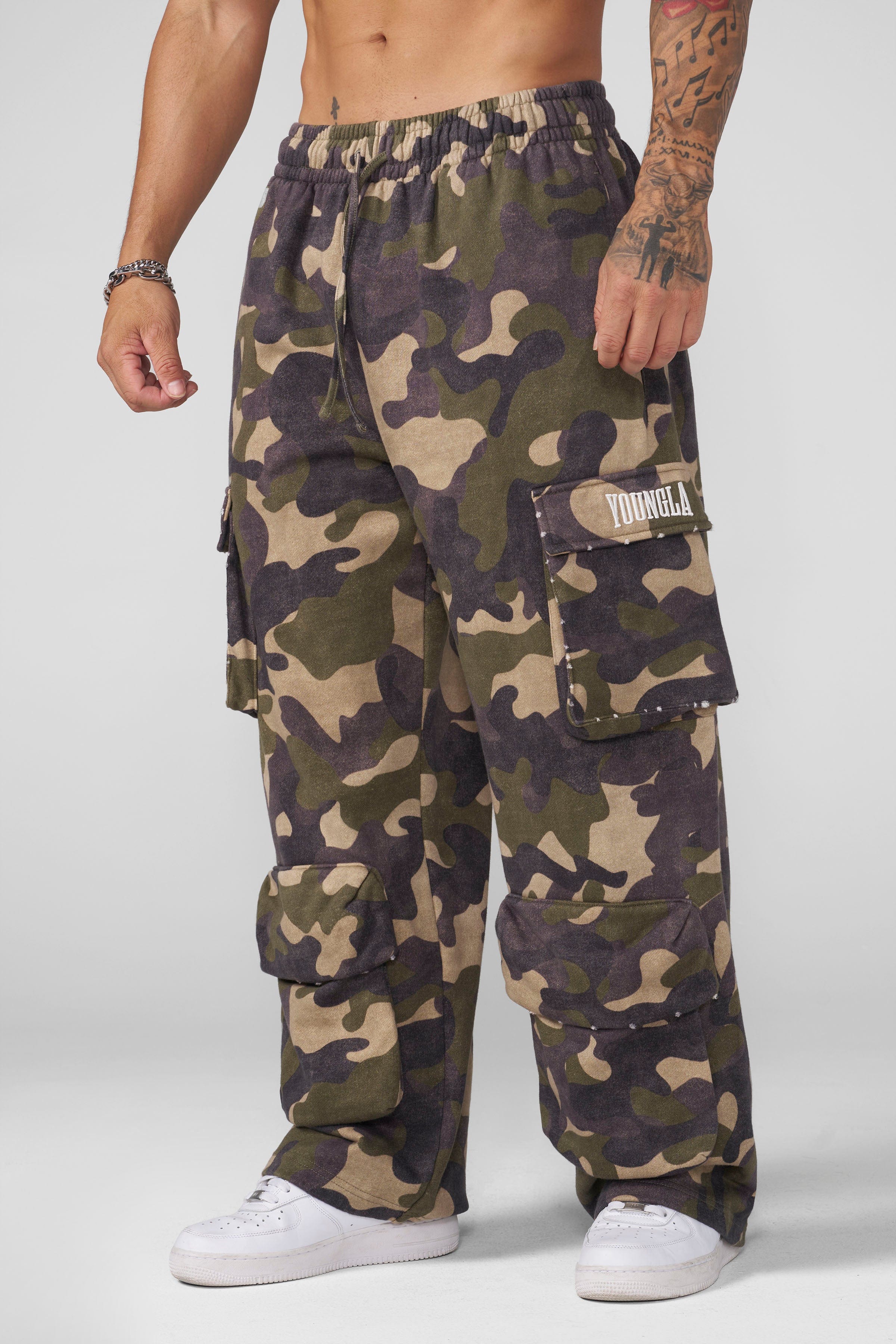 YoungLA 2033 - Heritage Camo Cargo Sweats Green Camo