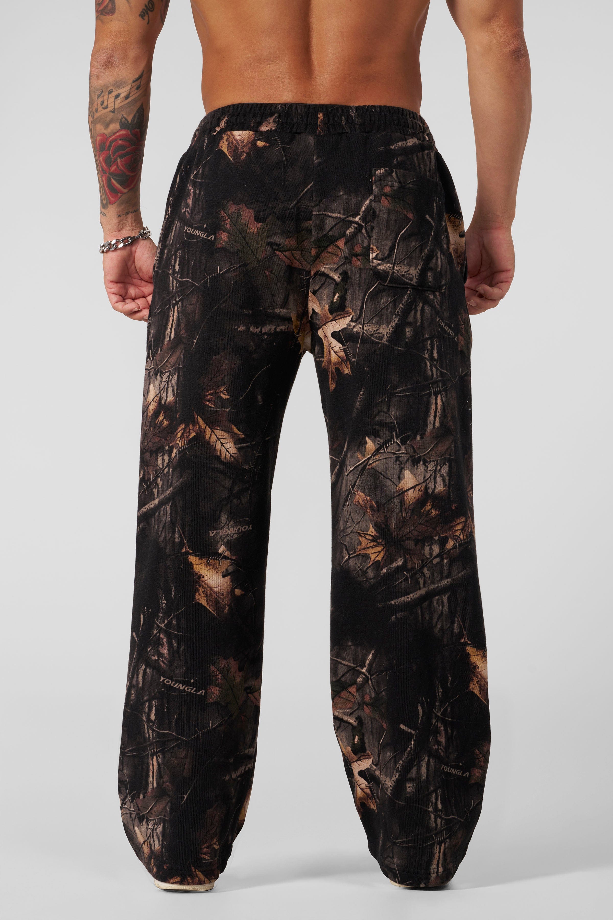 YoungLA 2038 - Blackout Script Sweats Black Tree Camo