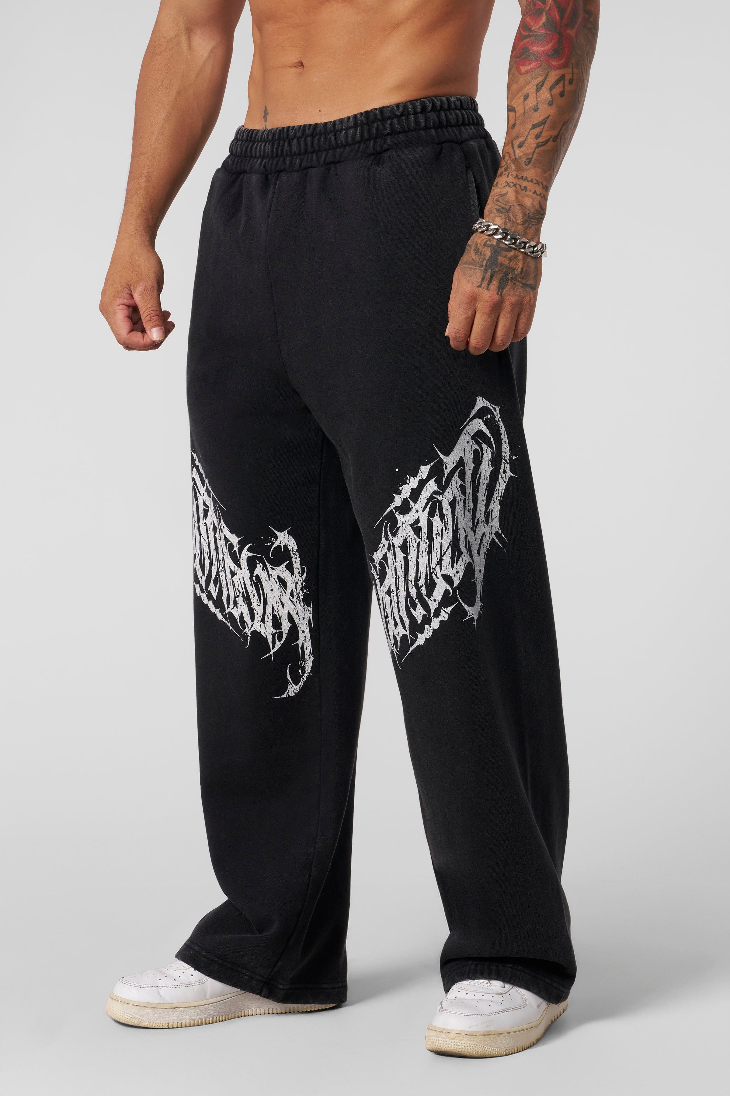 YoungLA 2038 - Blackout Script Sweats Black Wash