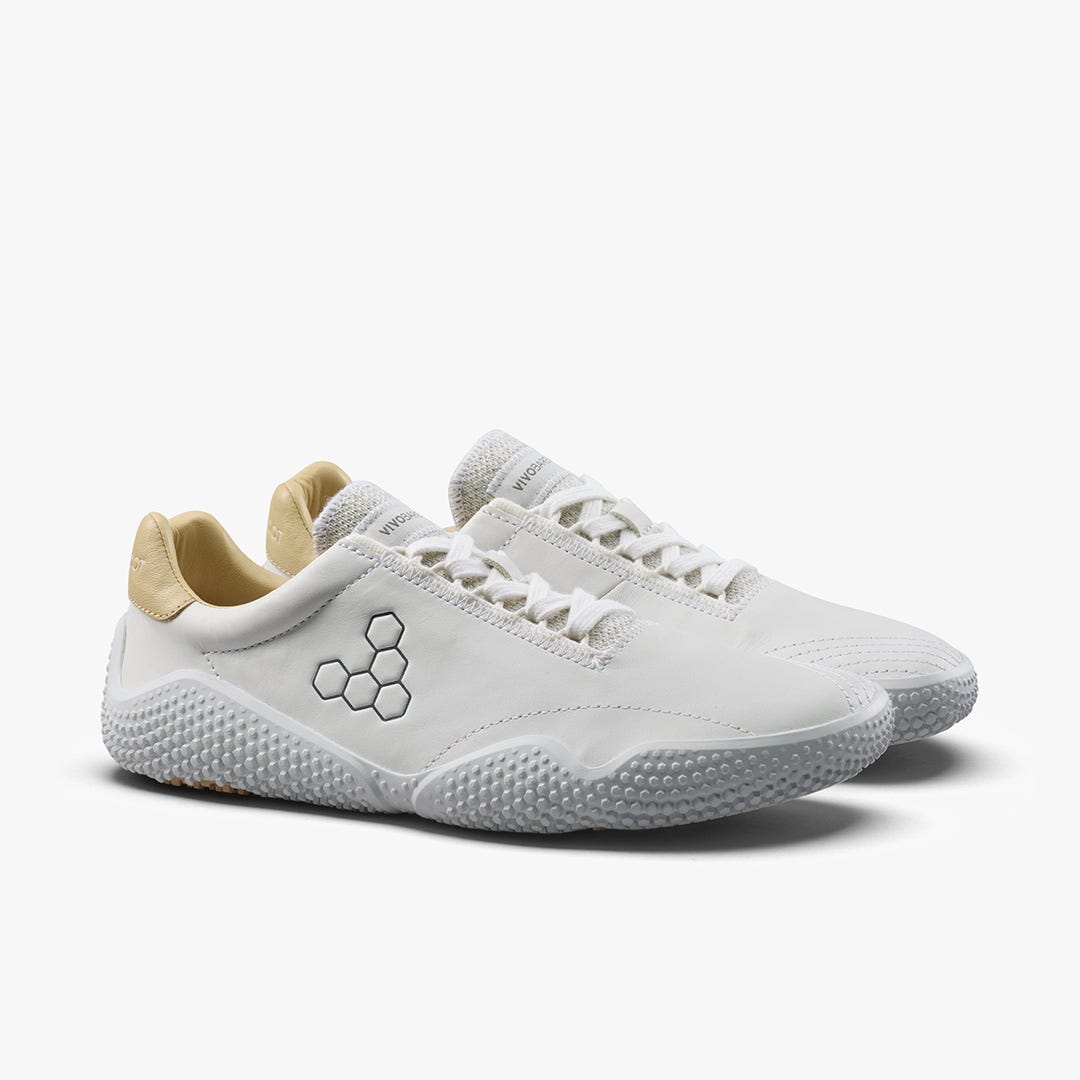 Vivobarefoot Motus Studio Sneaker Leather Womens Bright White