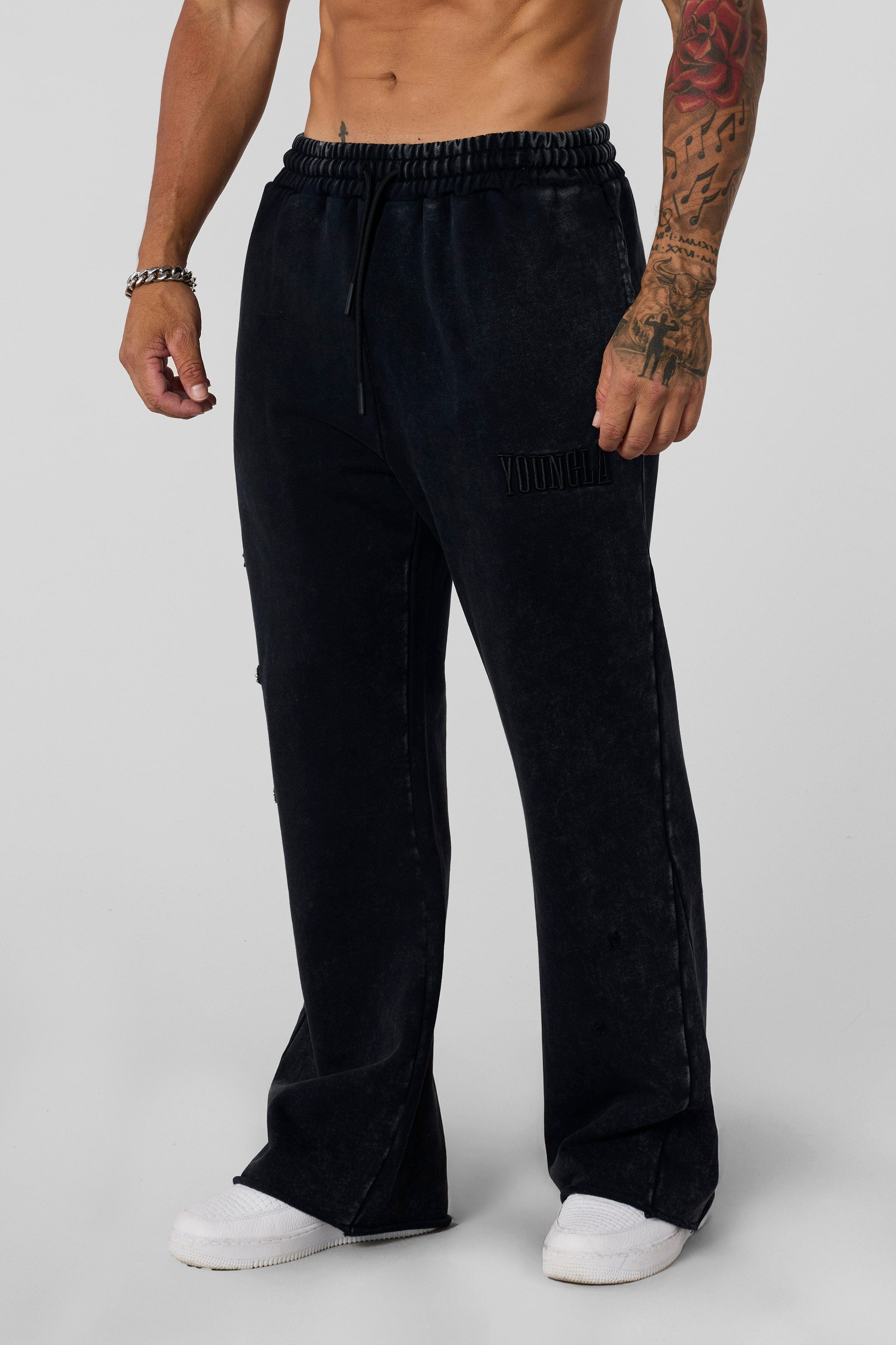 YoungLA 2077 - Flare Sweats Black Wash