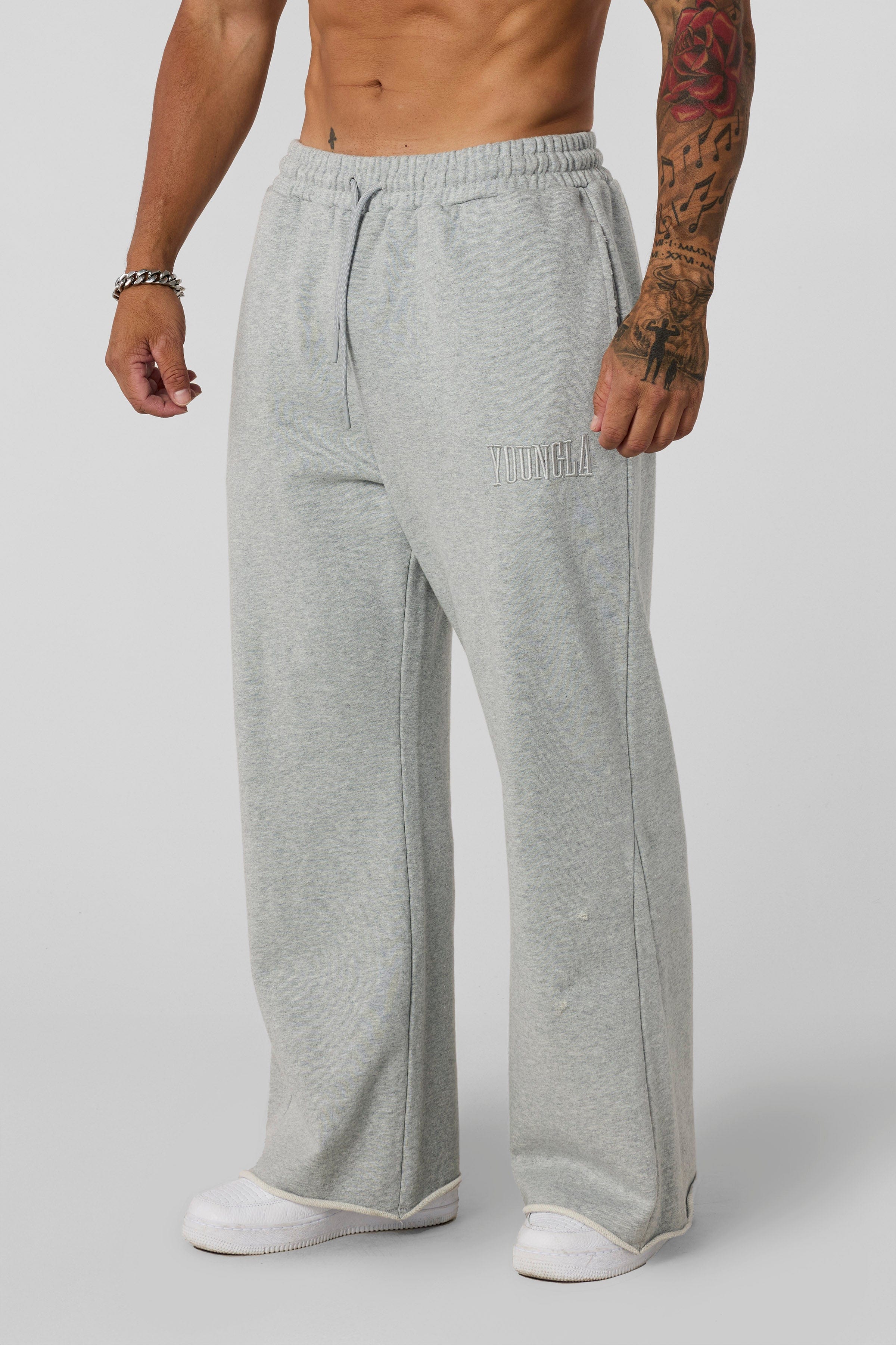 YoungLA 2077 - Flare Sweats Heather Grey