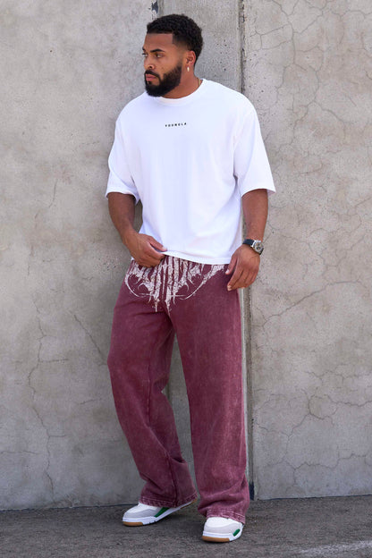 YoungLA 2079 - Dark Wave Joggers Burgundy Wash