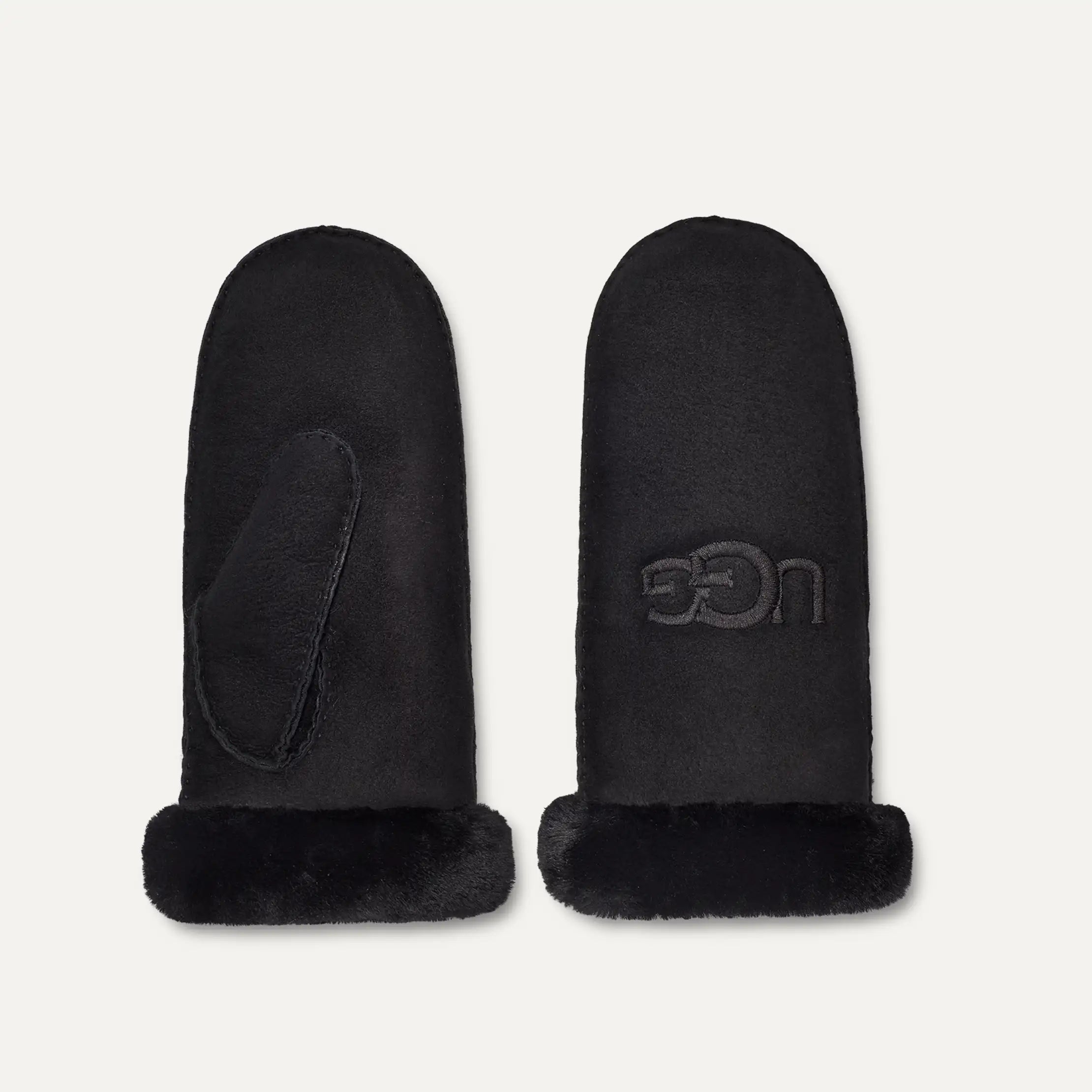 Ugg Sheepskin Embroider Mitten Black