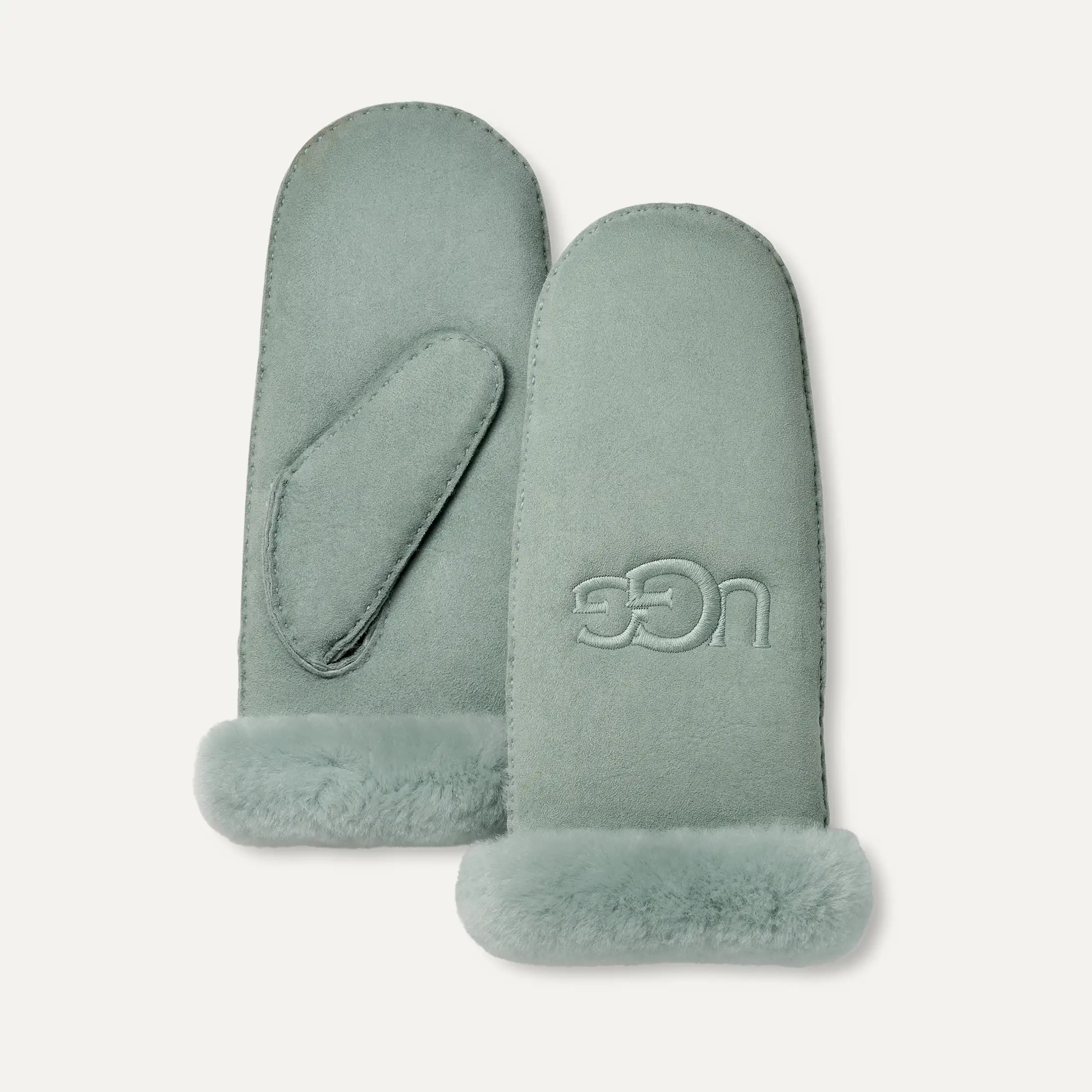 Ugg Sheepskin Embroider Mitten Grey Mist
