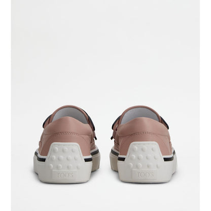 Tods Slip On Shoes In Leather Pink Womens