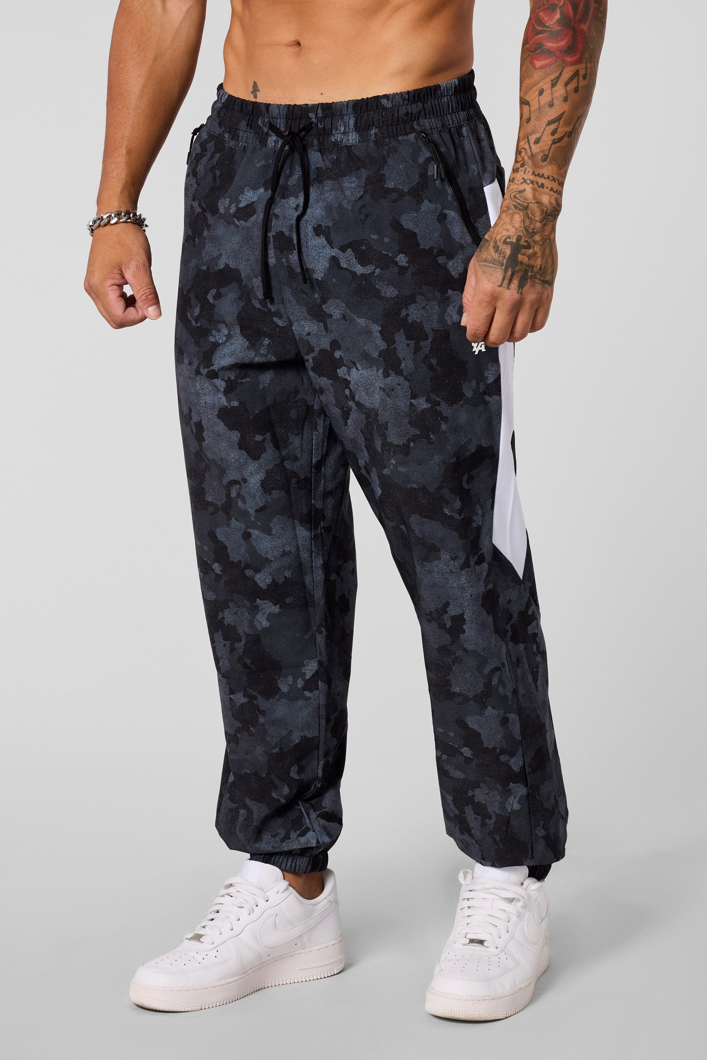 YoungLA 2104 - Side Stripe Workout Joggers Black Camo