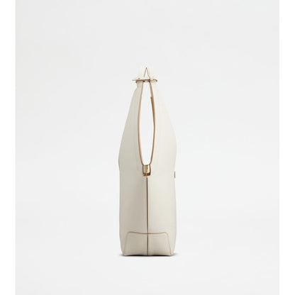 Tods Di Bag Folio Shoulder Bag In Leather Small White