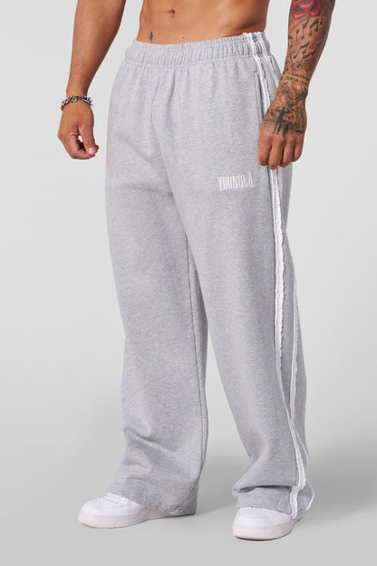 YoungLA 2124 - Vintage Striped Sweats Heather Grey