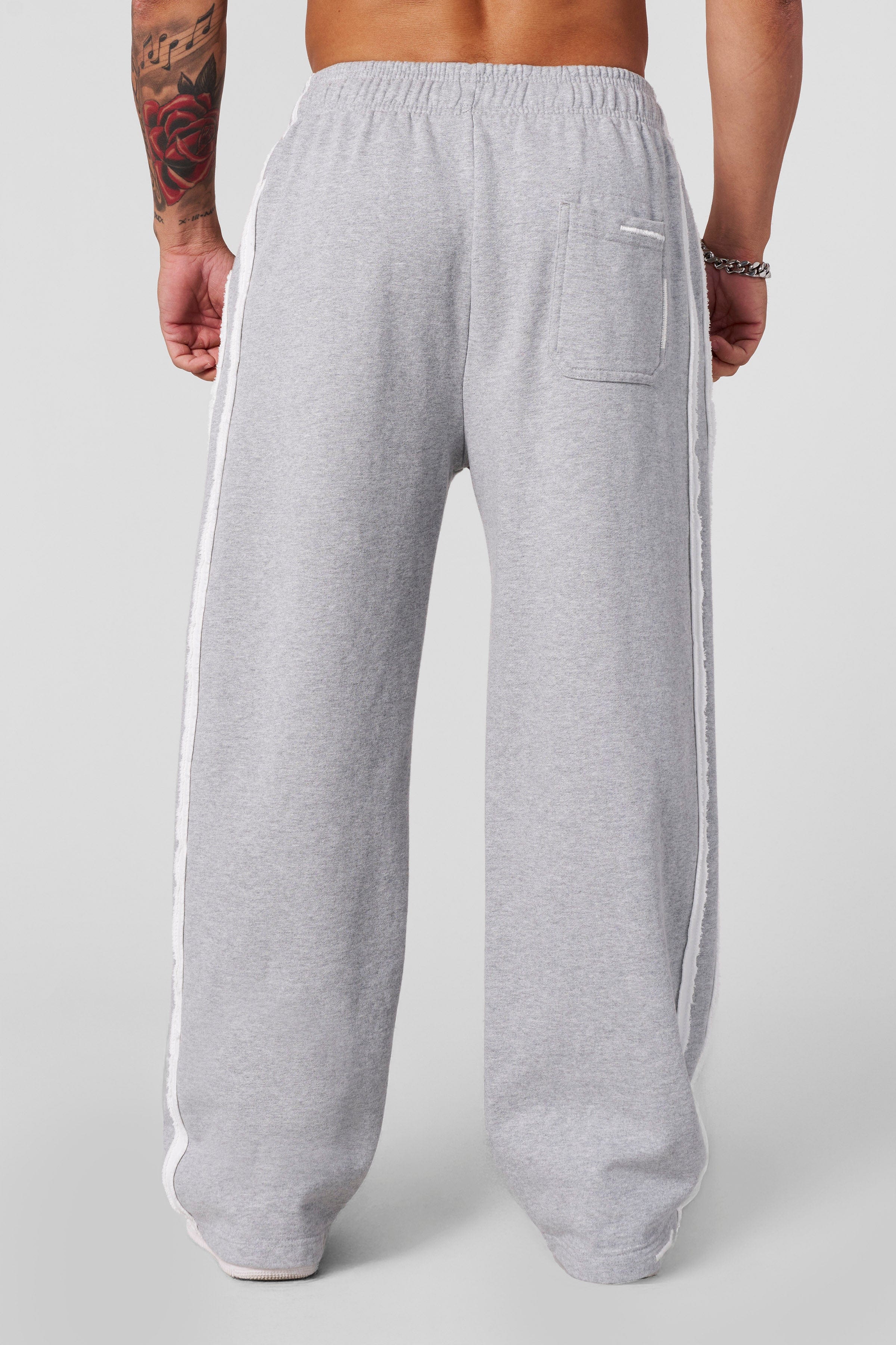 YoungLA 2124 - Vintage Striped Sweats Heather Grey