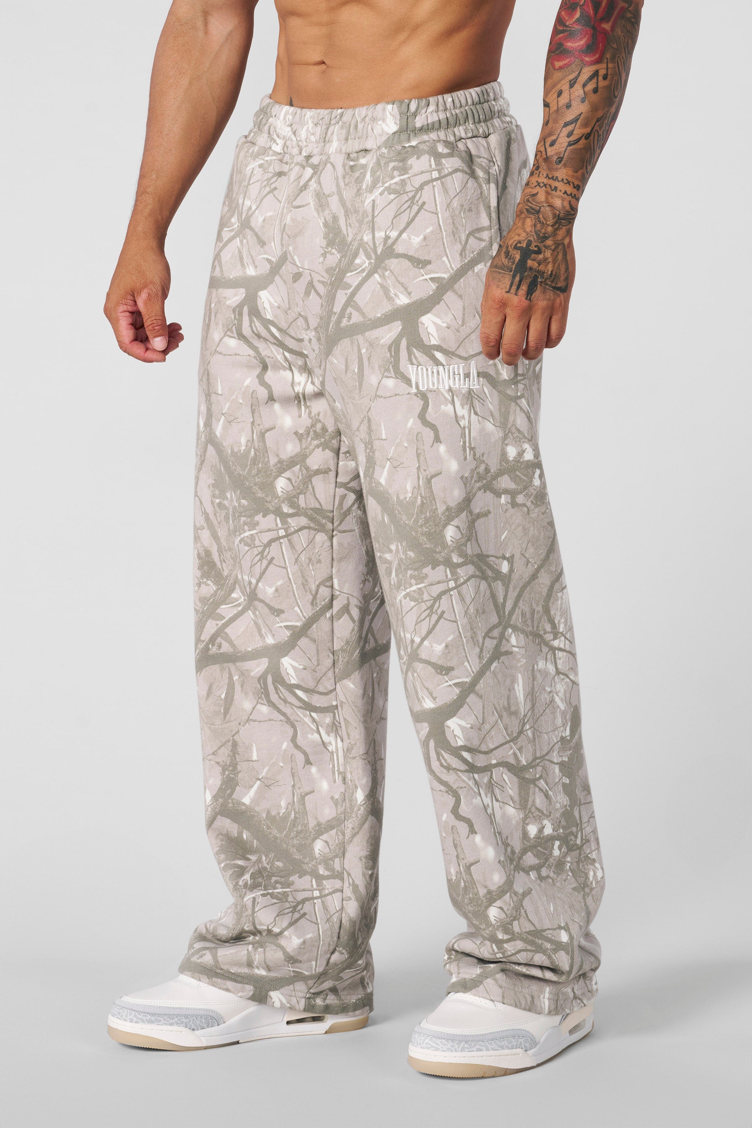 YoungLA 2133 - Tree Camo Baggy Sweats Tan Tree Camo