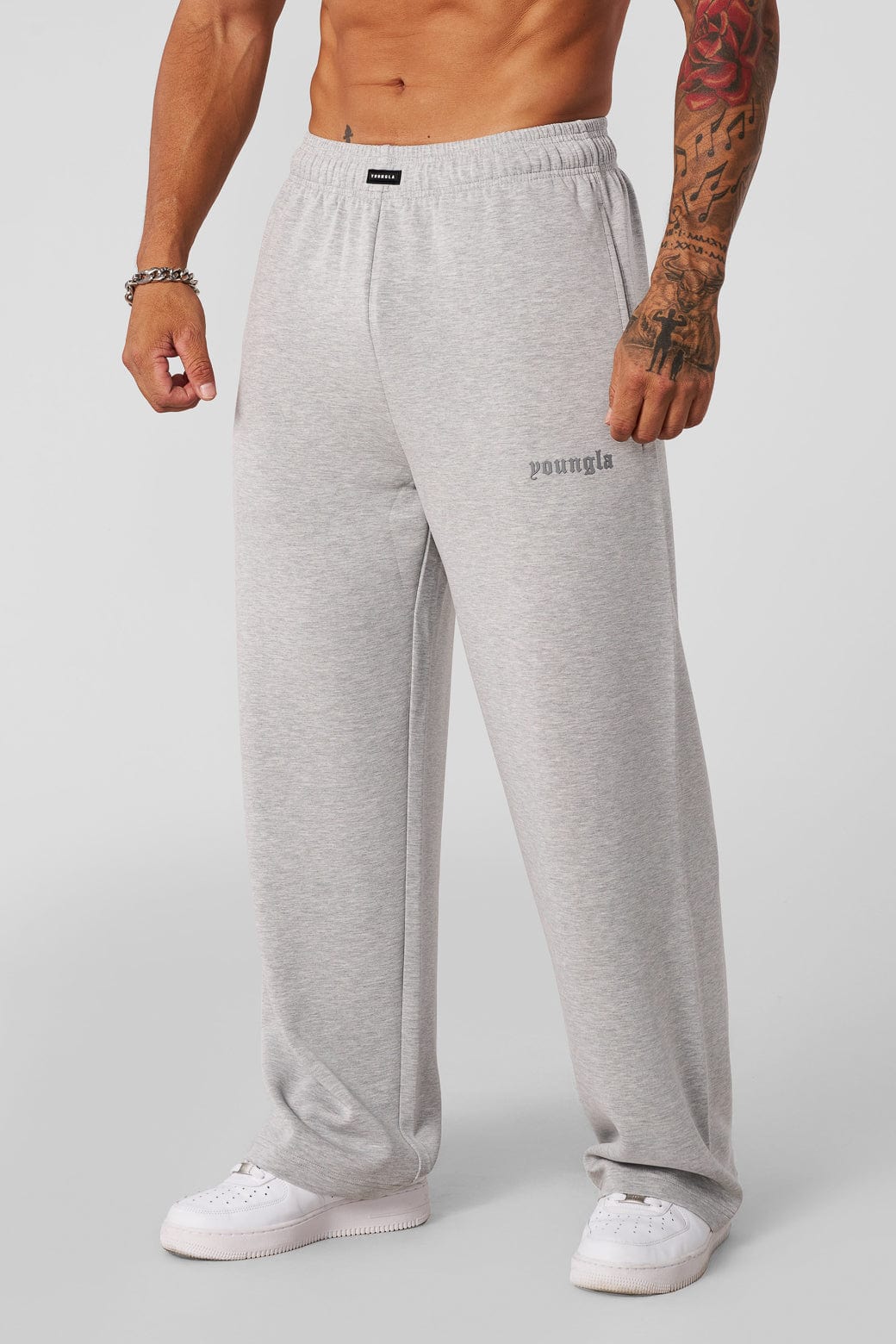 YoungLA 2141 - Soft AF No Cuff Sweats Heather Grey
