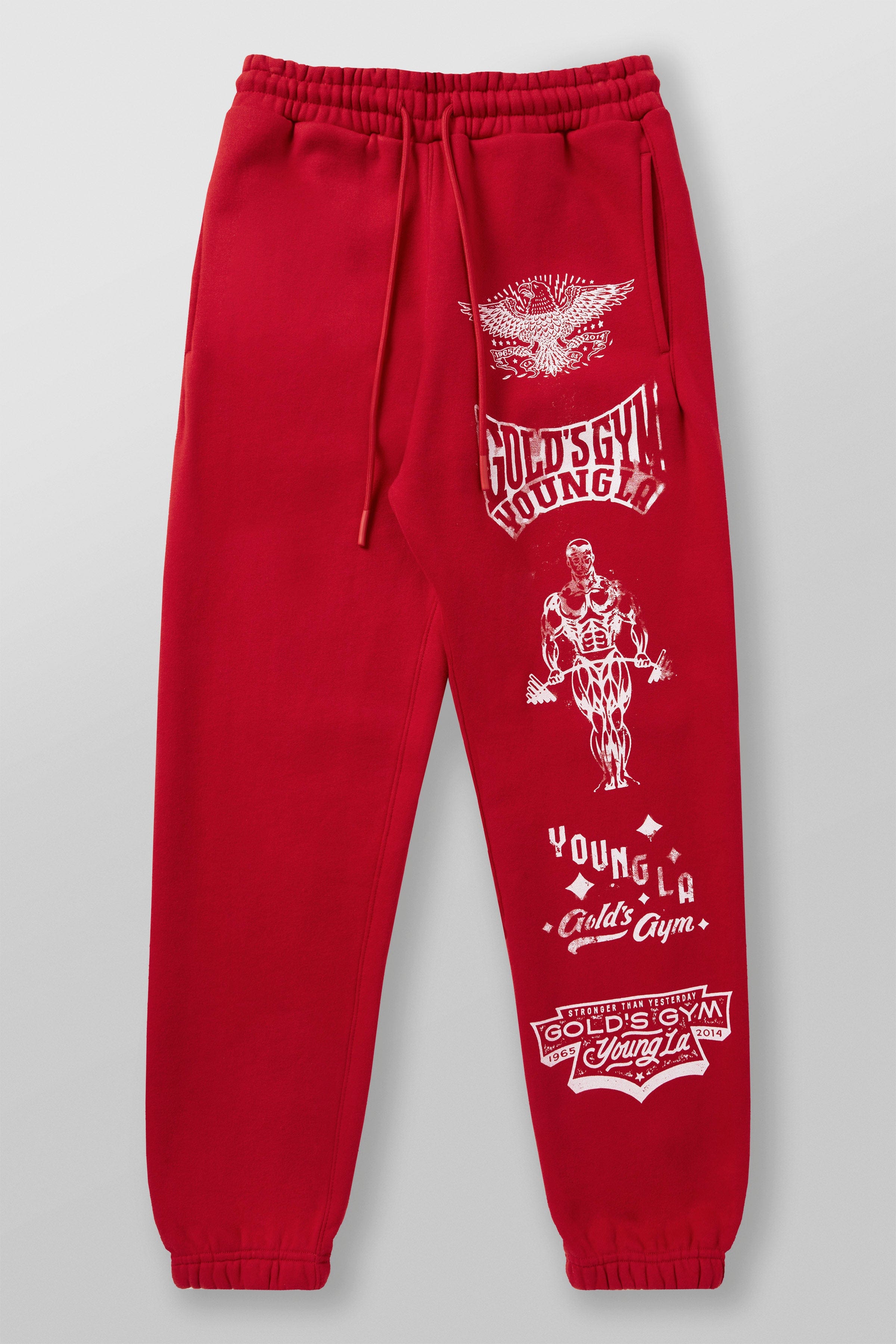 YoungLA 2143 - Golds Gym Immortal Joggers Red Wash