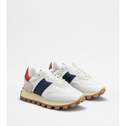 Tods Sneakers Tods 1T In Leather And Fabric White Blue Orange Womens