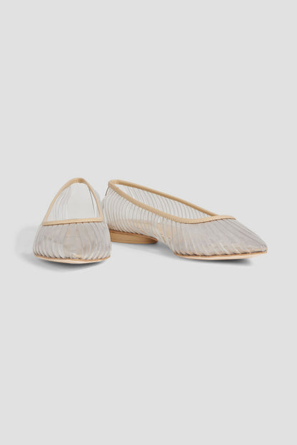 Cult Gaia Leena Leather-Trimmed Pvc Point-Toe Flats Clear Women's
