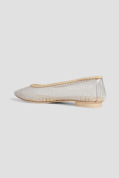 Cult Gaia Leena Leather-Trimmed Pvc Point-Toe Flats Clear Women's