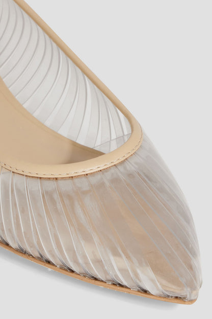 Cult Gaia Leena Leather-Trimmed Pvc Point-Toe Flats Clear Women's