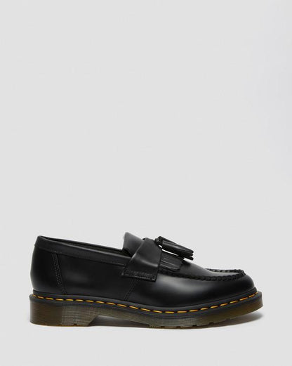 Dr. Martens Adrian Yellow Stitch Leather Tassel Loafers Black - Mens