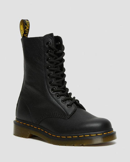 Dr Martens 1490 Virginia Leather Mid Calf Boots - Black