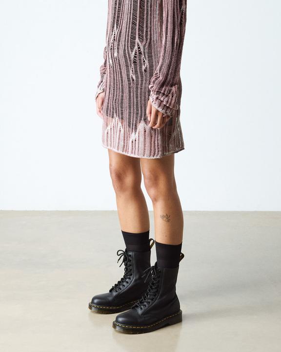 Dr Martens 1490 Virginia Leather Mid Calf Boots - Black