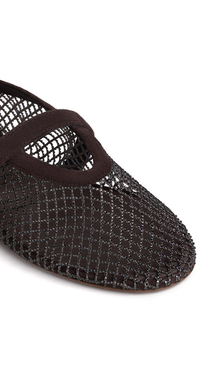 Alaïa Ballet Flats In Strass Fishnet