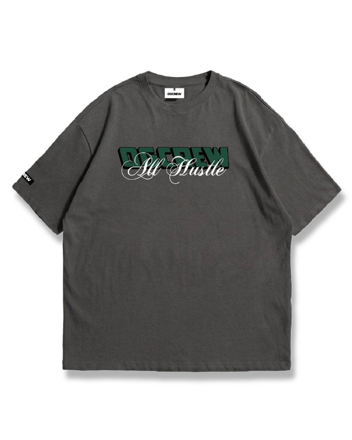 DARK GREY ALL HUSTLE NO LUCK T-SHIRT