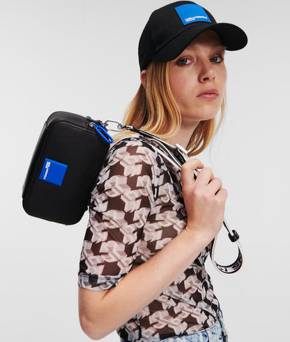 KarlLagerfeld Logo Patch Camera Bag Black