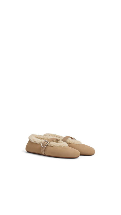 Alaïa Ballet Flats In Merino Shearling