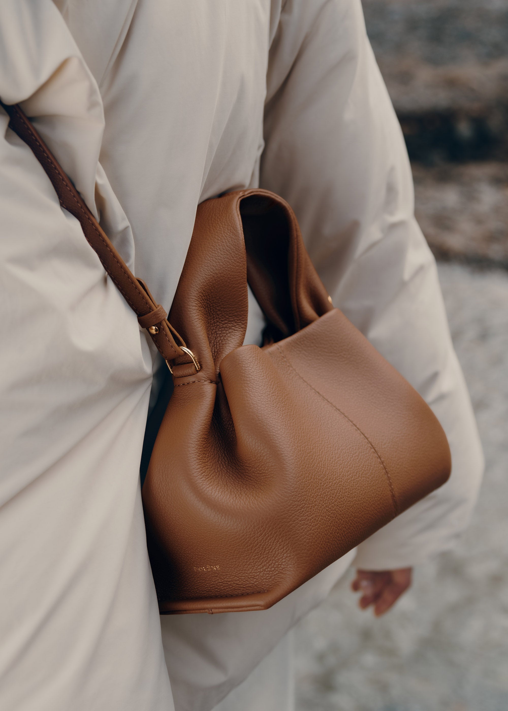 Polene Numero Neuf Mini Textured Camel