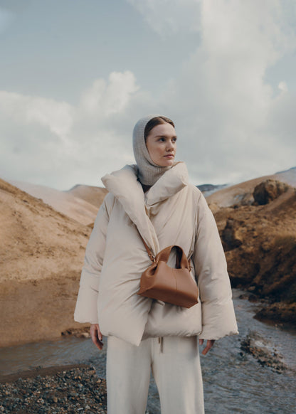Polene Numero Neuf Mini Textured Camel