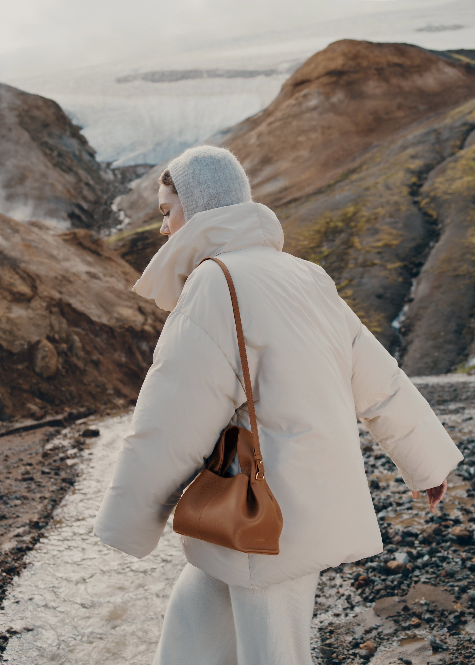 Polene Numero Neuf Mini Textured Camel