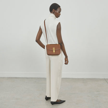 DeMellier The Vancouver tan small grain ecru stitching