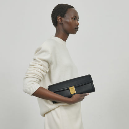 DeMellier The Paris Clutch black smooth