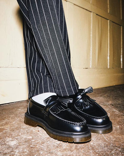 Dr. Martens Adrian Smooth Leather Tassel Loafers Black - Mens