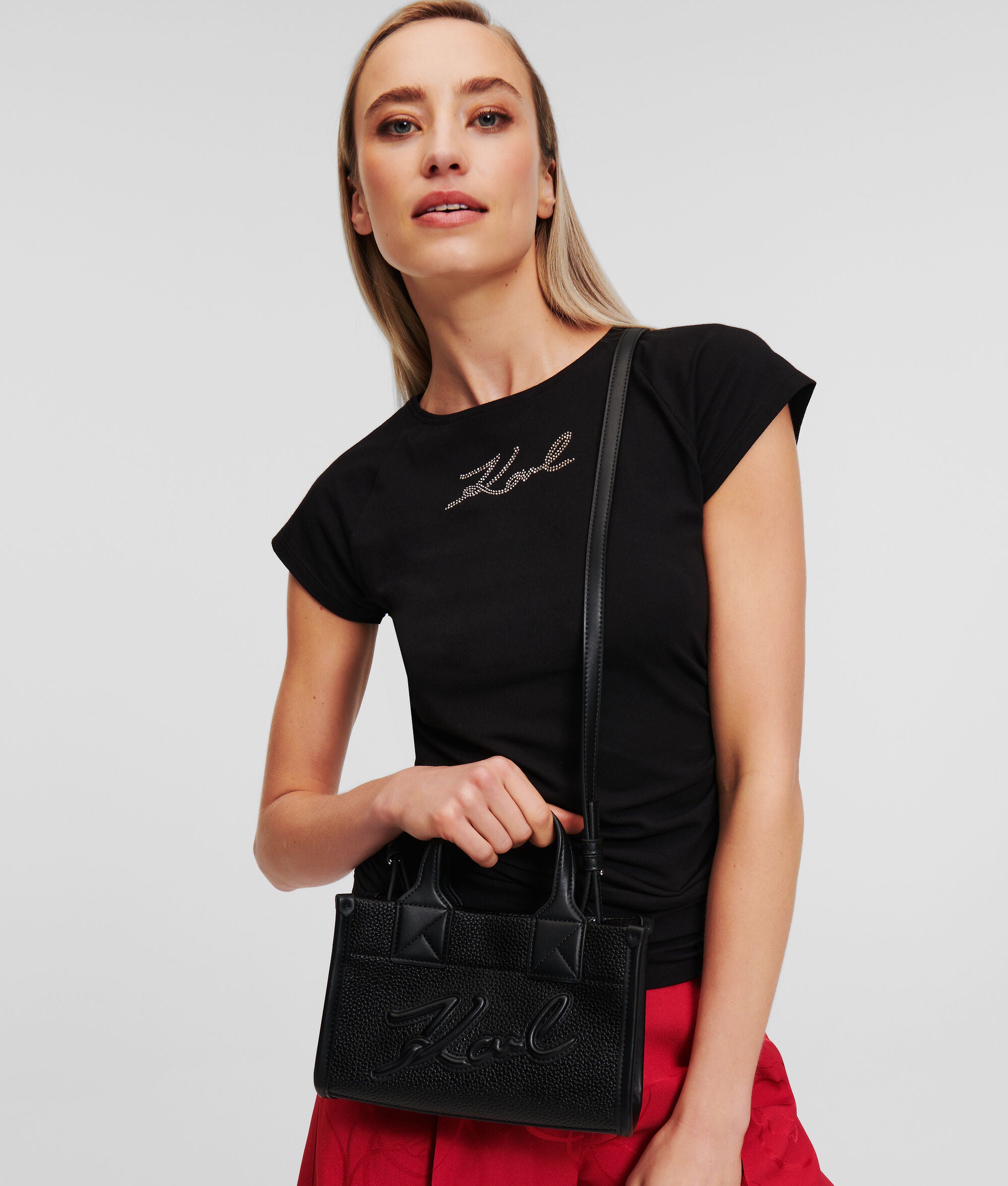 K/Skuare Grainy Small Tote Bag Black Black