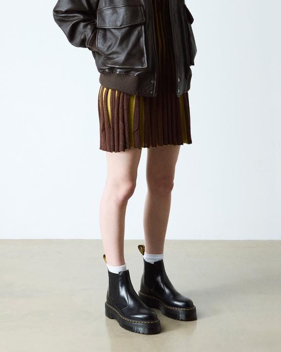 Dr Martens Smooth Leather Platform Chelsea Boots - Black