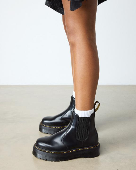 Dr Martens Smooth Leather Platform Chelsea Boots - Black