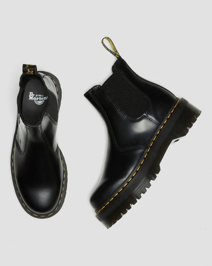 2976 Smooth Leather Platform Chelsea Boots - Black - Mens