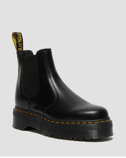 2976 Smooth Leather Platform Chelsea Boots - Black - Mens