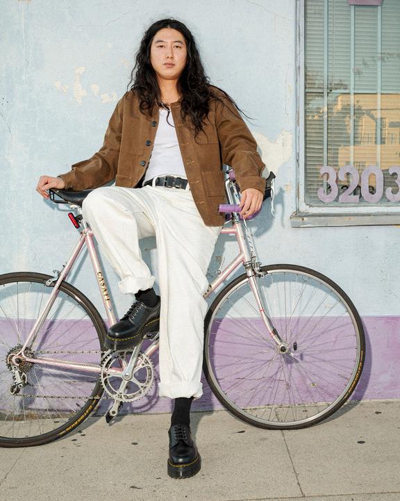 Dr Martens Leather Platform Casual Shoes - Black