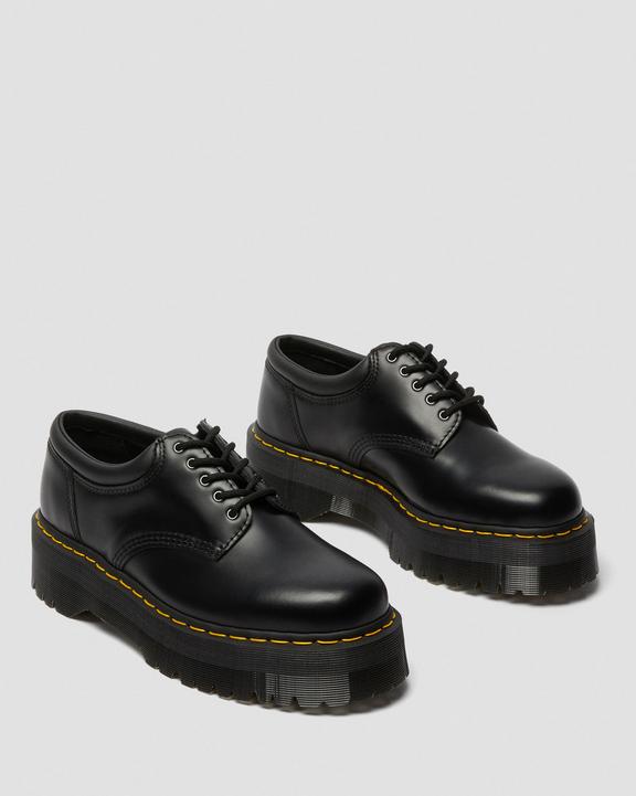 Dr. Martens 8053 Leather Platform Casual Shoes Black - Womens