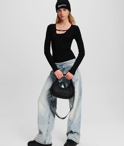 Puffy Top-Handle Bag BLACK BLACK