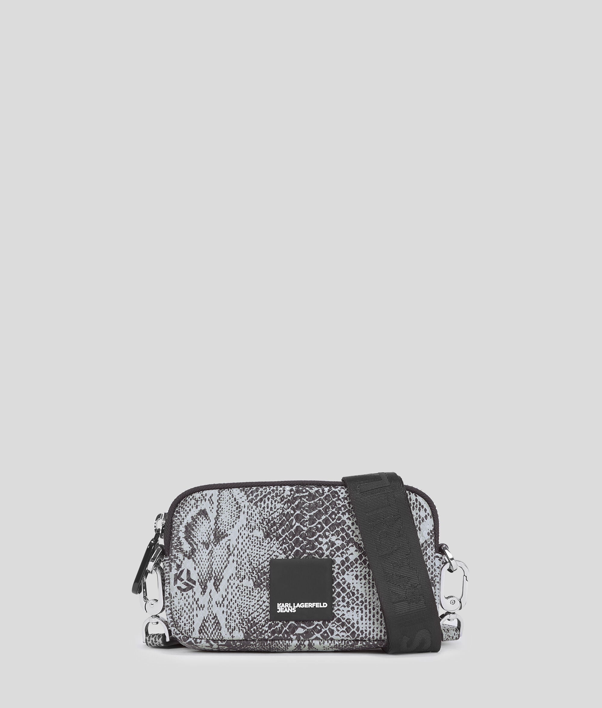 Snake-Effect Mini Crossbody Bag Grey Snake Grey Snake