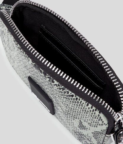 Snake-Effect Mini Crossbody Bag Grey Snake Grey Snake
